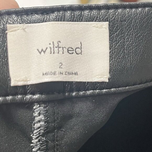 Wilfred Aritzia Melina Black Faux Leather Straight Leg Pants Sz 2 - Picture 6 of 7